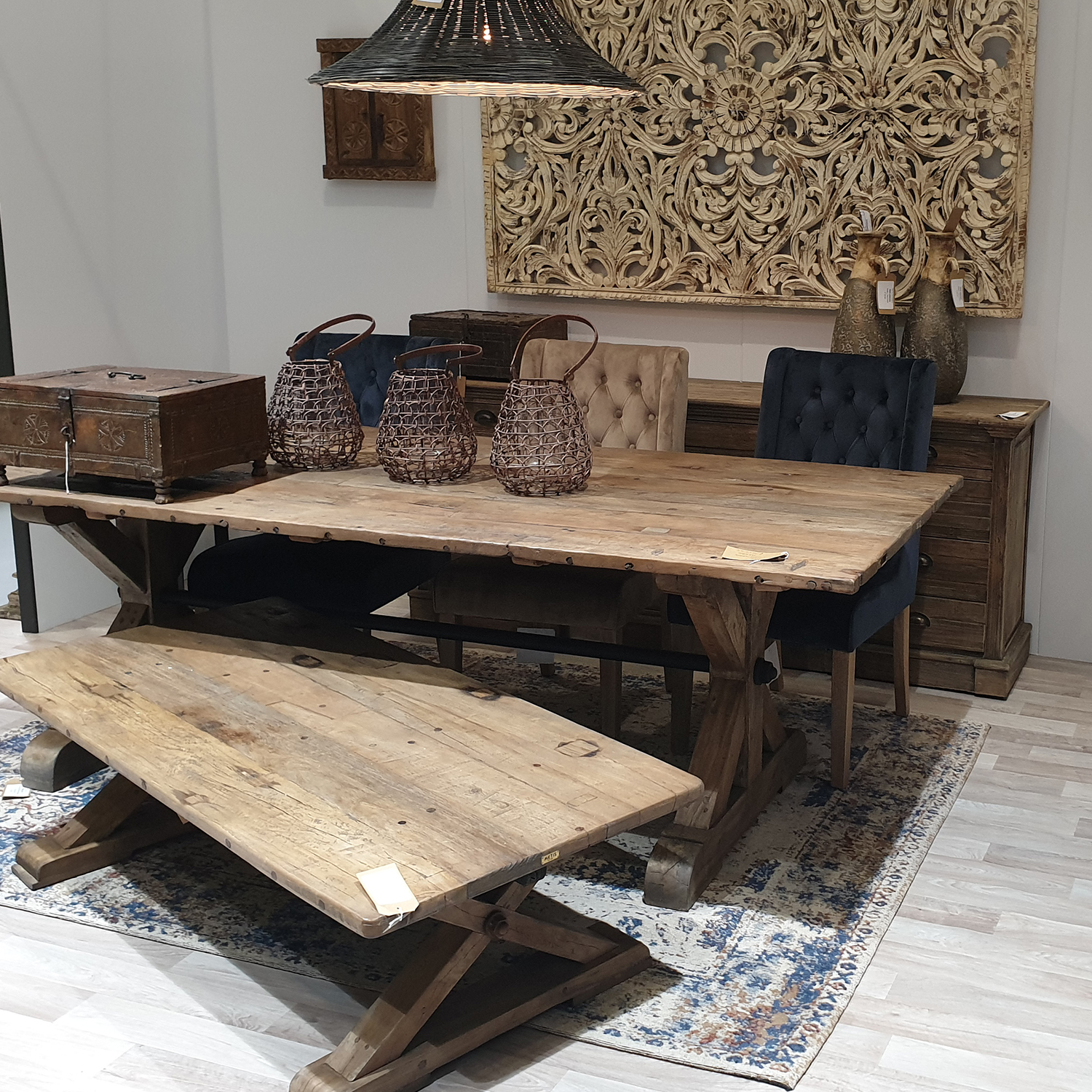 Each piece of reclaimed furniture has its own story to tell. Every bump and groove a tell-tale sign of a previous life.

Recycled timber from old house and boat building material, gives this furniture a unique and individual charm.

No two pieces are ever identical and the beauty of owning one of these exquisite items is to have a totally exclusive and unique piece of furniture in your home.

&nbsp;
