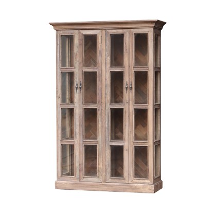 4 Door Cabinet With Parquet Panels 4 Door Cabinet With Parquet Panels