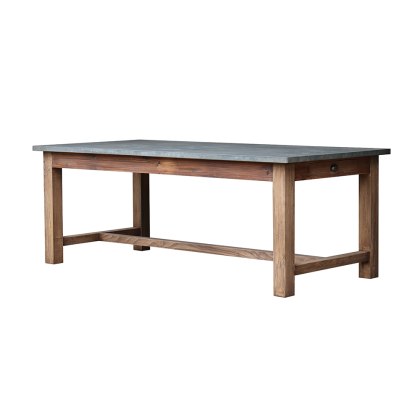Zinc Top 2.13m Dining Table With Drawers Zinc Top 2.13m Dining Table With Drawers