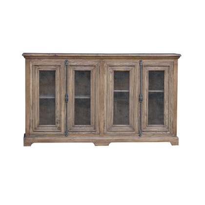 Reclaimed Elm Sideboard With Chicken Wire Doors Reclaimed Elm Sideboard With Chicken Wire Doors