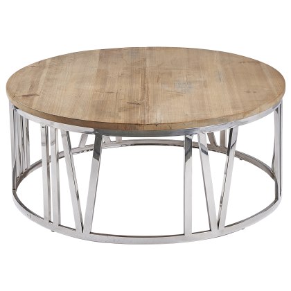 Circular Coffee Table with Stainless Steel Legs