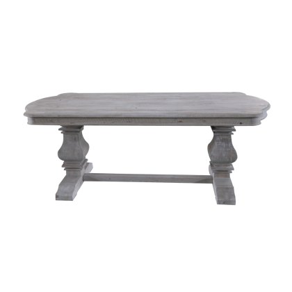 Kidney End Dining Table with Grey Wash
