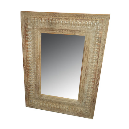 Rectangular Mirror With Carving