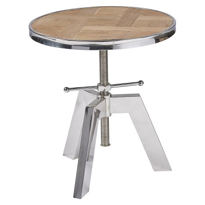 Round Small Table with Stainless Steel Legs