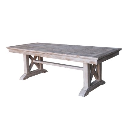 White Wash Rectangular Dining Table