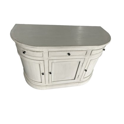 Three Door Sideboard With Wooden Top