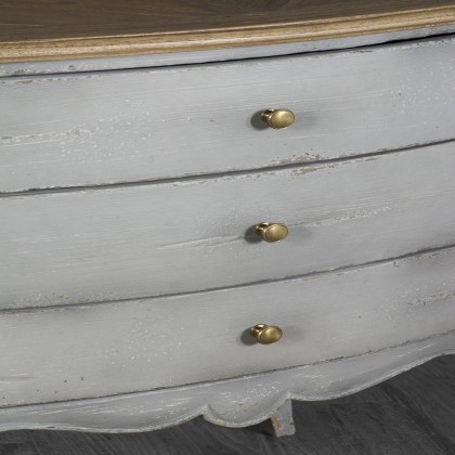 Palatino 3 Drawer Reclaimed Teak Top Bed Table