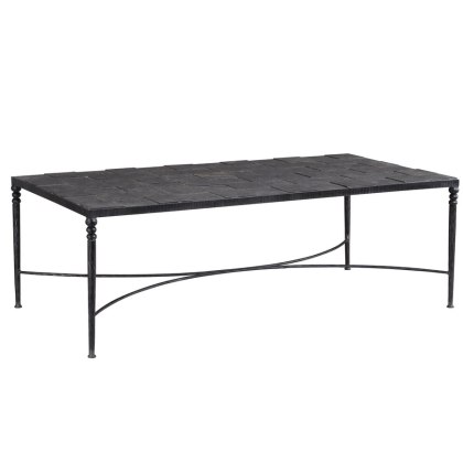 Coffee Table Blue Stone & Iron