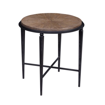 Oak & Iron End Table