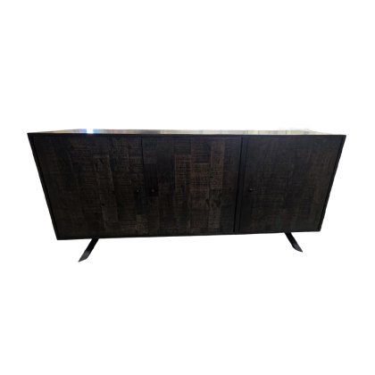 Shuttering Smoke 3 Door Sideboard With Cross Legs
