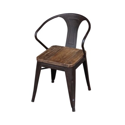 Metal Carver Chair With Elm Seat Metal Carver Chair With Elm Seat