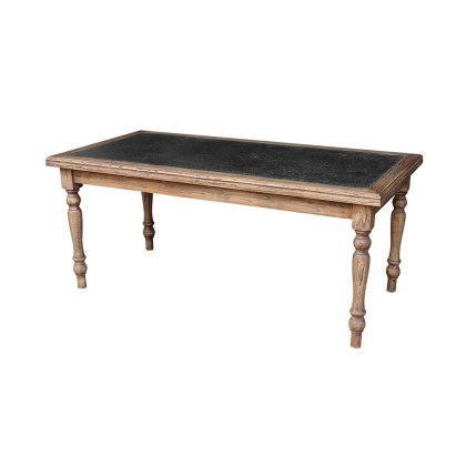 Dining Table Old Elm With Zinc Top