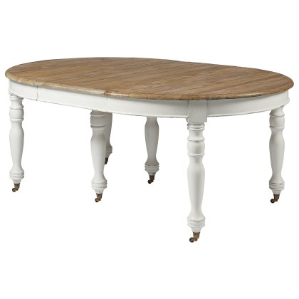 Extending Dining Table with White Turned Legs