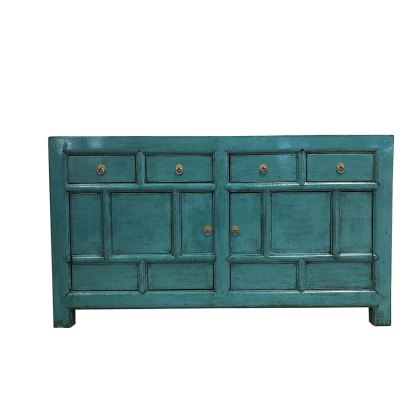 Dark Turquoise 4 Drawer 2 Door Cabinet