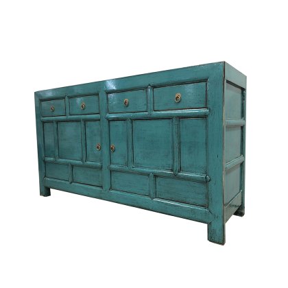 Dark Turquoise 4 Drawer 2 Door Cabinet