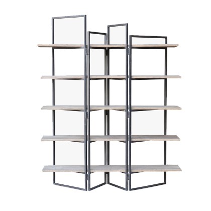 Reclaimed Oak And Iron Shelf Unit