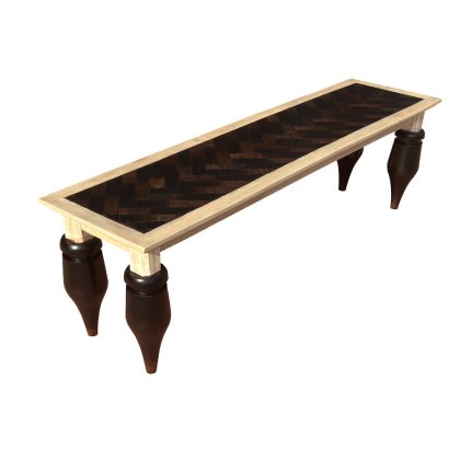 Streifen 1.6m Bench Carved Legs