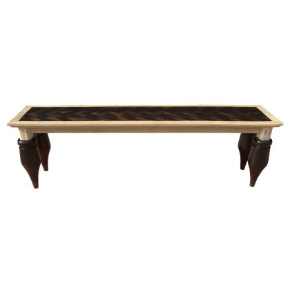Streifen 1.6m Bench Carved Legs