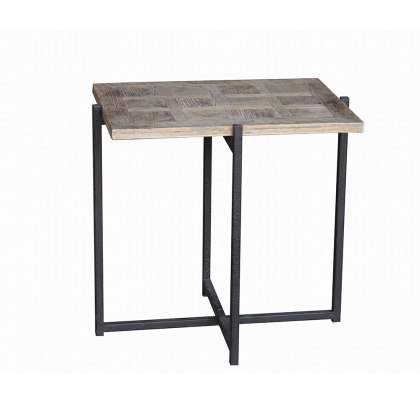 Reclaimed Oak Top Side Table