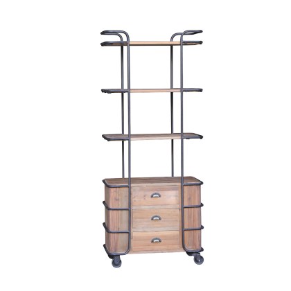 Shelf Rack 3 Drawers Old Pine