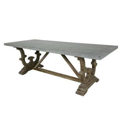 Rectangular Zinc Top Dining Table