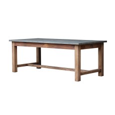 Zinc Top 2.13m Dining Table With Drawers