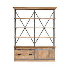 Old Elm & Iron Frame Bookshelf