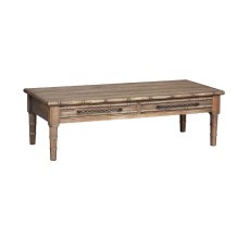 Bamboo Style Coffee Table With Drawers