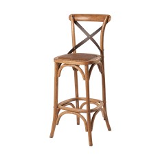 Metal Cross Back Bar Stool
