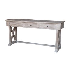 White Wash Console Table with 3 Drawers White Wash Console Table with 3 Drawers