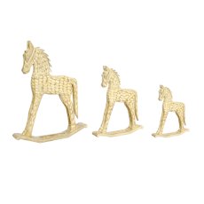 Mango Wood Horse Statues Set Of 3