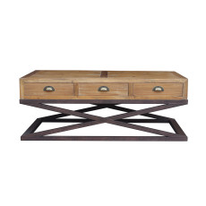 X Base Coffee Table With 6 Drawers