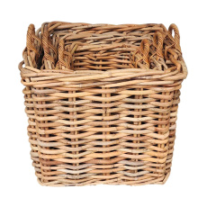 Set of 4 Square Log Baskets