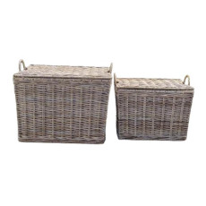 2 x Large Toy Baskets With Linen Liner 2 x Large Toy Baskets With Linen Liner