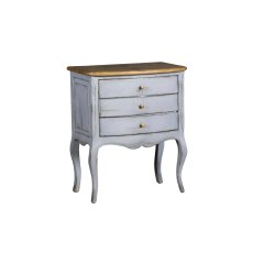 Palatino 3 Drawer Reclaimed Teak Top Bed Table