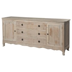 Grey Wash Console Cabinet with Drawers and Doors