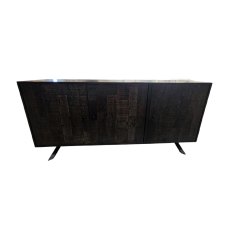 Shuttering Smoke 3 Door Sideboard With Cross Legs