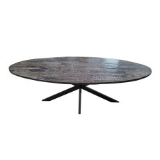 Shuttering 2.4m Smoke Oval Dining Table Shuttering 2.4m Smoke Oval Dining Table