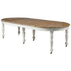 Extending Dining Table with White Turned Legs Extending Dining Table with White Turned Legs