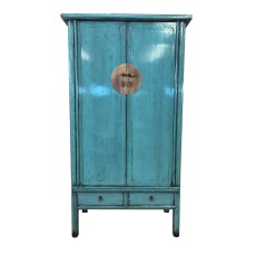 Turquoise 2 Drawer 2 Door Wardrobe