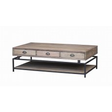 Coffee Table Reclaimed Elm Top & Shelf