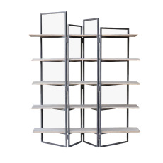 Reclaimed Oak And Iron Shelf Unit