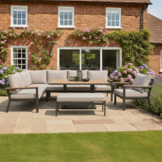 Heidi Corner Sofa Dining Set With Rectangular Rising Table