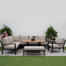 Heidi Corner Sofa Dining Set With Rectangular Rising Table