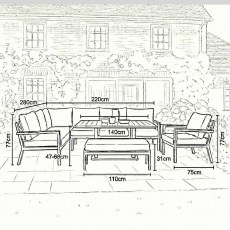 Heidi Corner Sofa Dining Set & Rectangular Rising Table