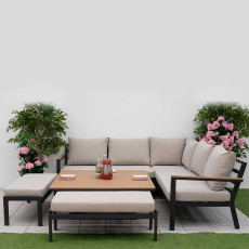 Heidi Deluxe Corner Sofa Dining Set With Square Rising Table Heidi Deluxe Corner Sofa Dining Set With Square Rising Table