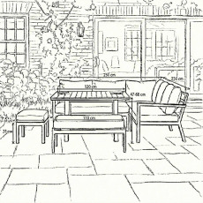Heidi Deluxe Corner Sofa Dining Set & Square Rising Table