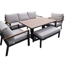Heidi 3 Seater Sofa Dining Set With Rectangular Rising Table