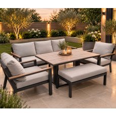 Heidi 3 Seater Sofa Dining Set & Rectangular Rising Table