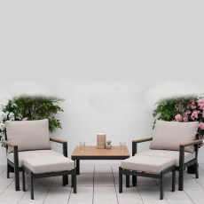 Heidi 5 Piece Lounging Set With Square Side Table Heidi 5 Piece Lounging Set With Square Side Table